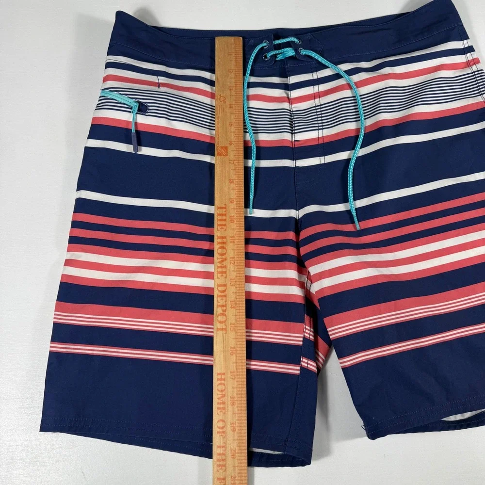Vineyard Vines Board‎ Shorts Mens 34 Striped Performance Stretch Navy Red White